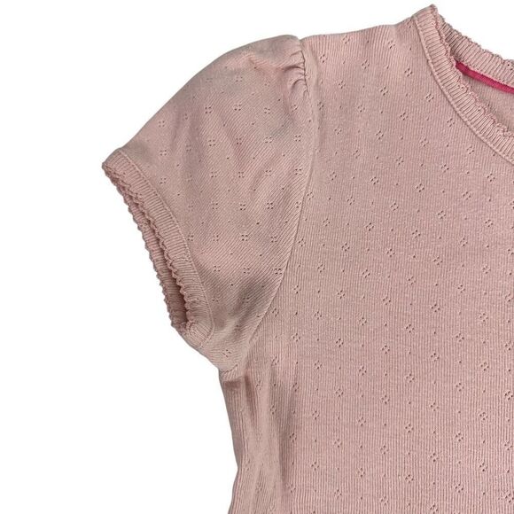 Mini Boden Short Sleeve Pointelle T-Shirt size 6-7 Pink - Picture 4 of 6